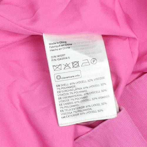 H&M Women’s Pink Blazer XS Regular Fit Single Button Cotton Feel