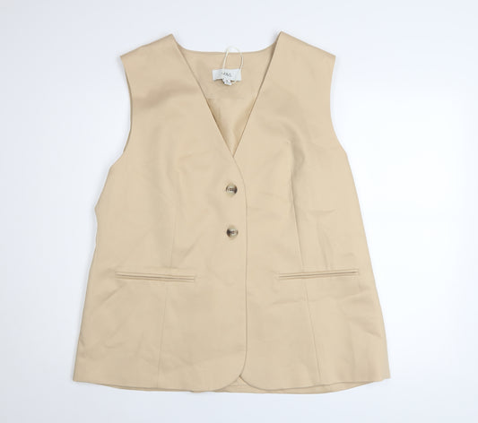 Marks and Spencer Women's Beige Waistcoat Size 18 Classic Twill