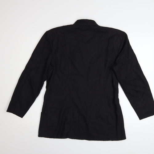 YOU-NO Women's Black Size 14 Vintage Cotton Blend Blazer