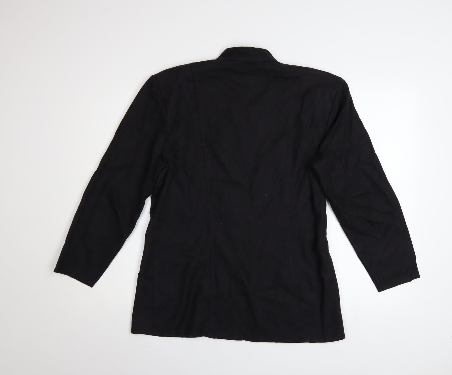 YOU-NO Women's Black Size 14 Vintage Cotton Blend Blazer