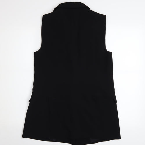 Zara Woman Black Sleeveless Waistcoat Size S Smart Lined Workwear