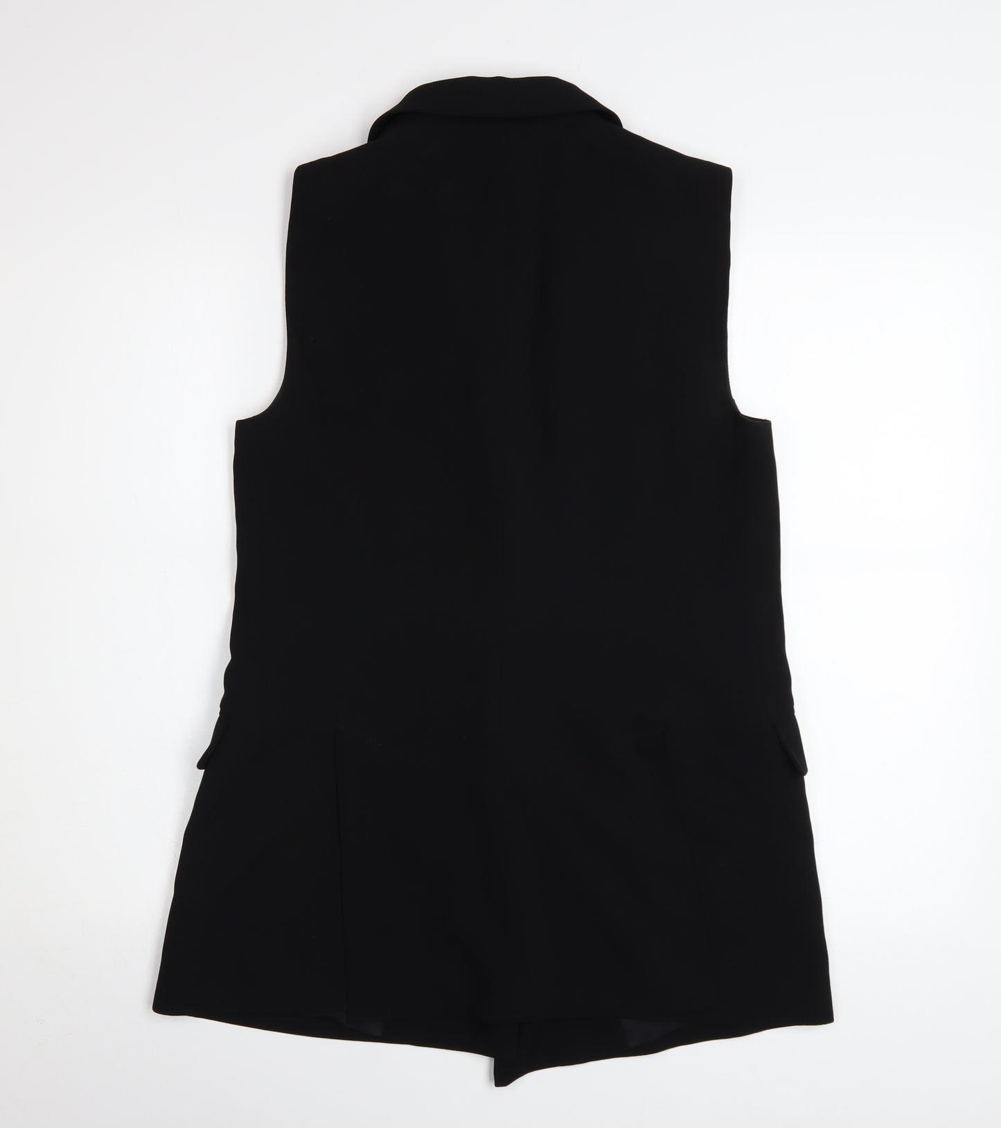 Zara Woman Black Sleeveless Waistcoat Size S Smart Lined Workwear
