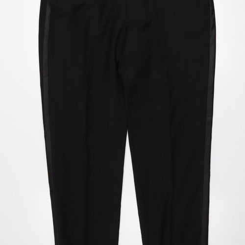 Marks and Spencer Men’s Black Wool Blend Dress Trousers 38R