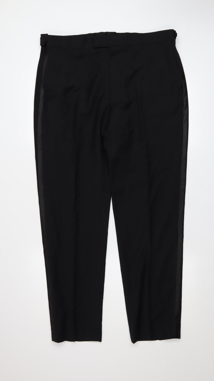 Marks and Spencer Men’s Black Wool Blend Dress Trousers 38R