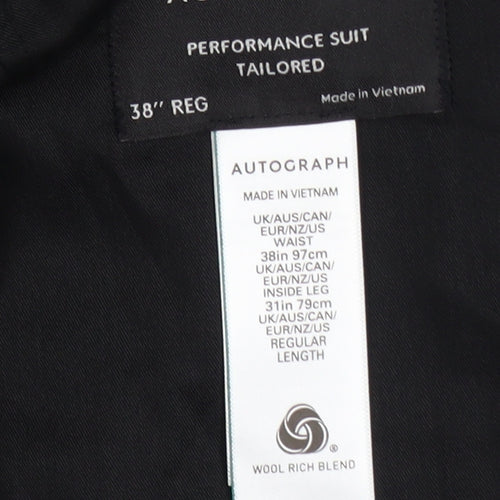 Marks and Spencer Men’s Black Wool Blend Dress Trousers 38R