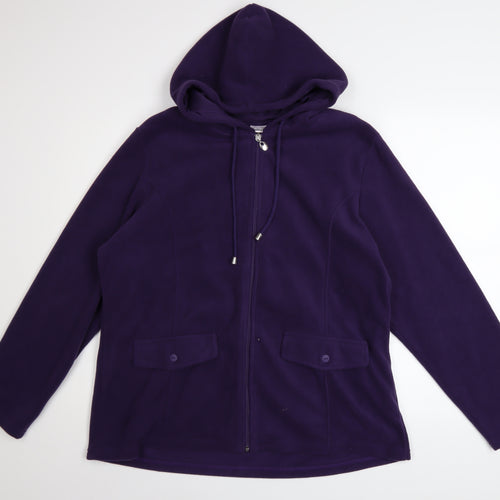 Damart Women’s Purple Fleece Full Zip Hoodie L 18/20