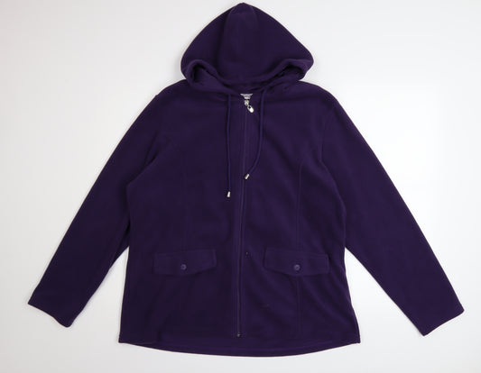 Damart Women’s Purple Fleece Full Zip Hoodie L 18/20