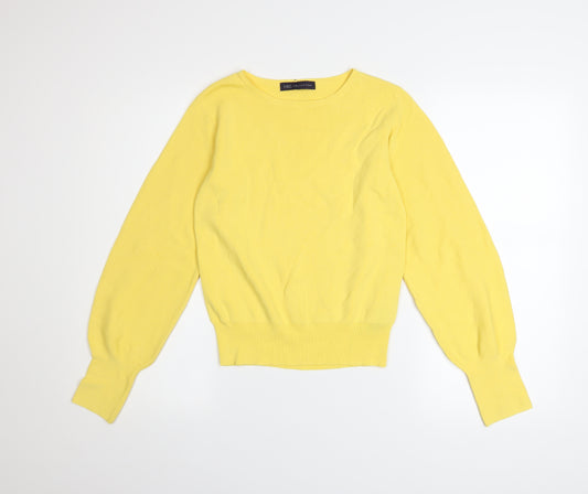 Marks and Spencer Womens Yellow Crew Neck Long Sleeve Jumper Size 10