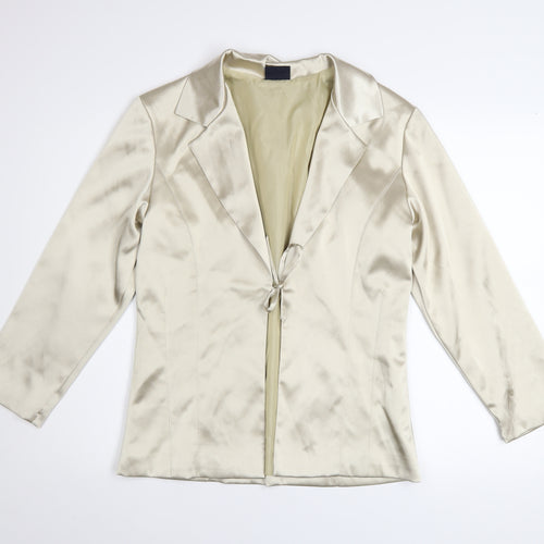 Pilot Women’s Ivory Satin Slim Fit Tie Front Blazer Size 12