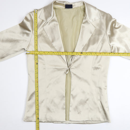 Pilot Women’s Ivory Satin Slim Fit Tie Front Blazer Size 12