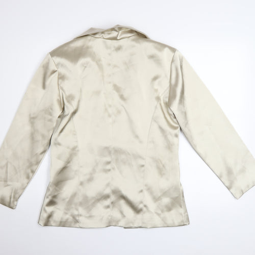 Pilot Women’s Ivory Satin Slim Fit Tie Front Blazer Size 12