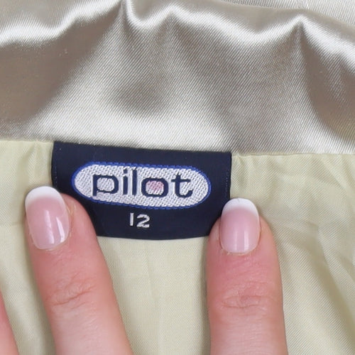 Pilot Women’s Ivory Satin Slim Fit Tie Front Blazer Size 12