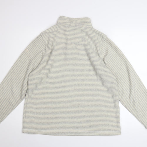 Regatta Women Grey Striped 1/4 Zip Fleece Sweatshirt UK 14