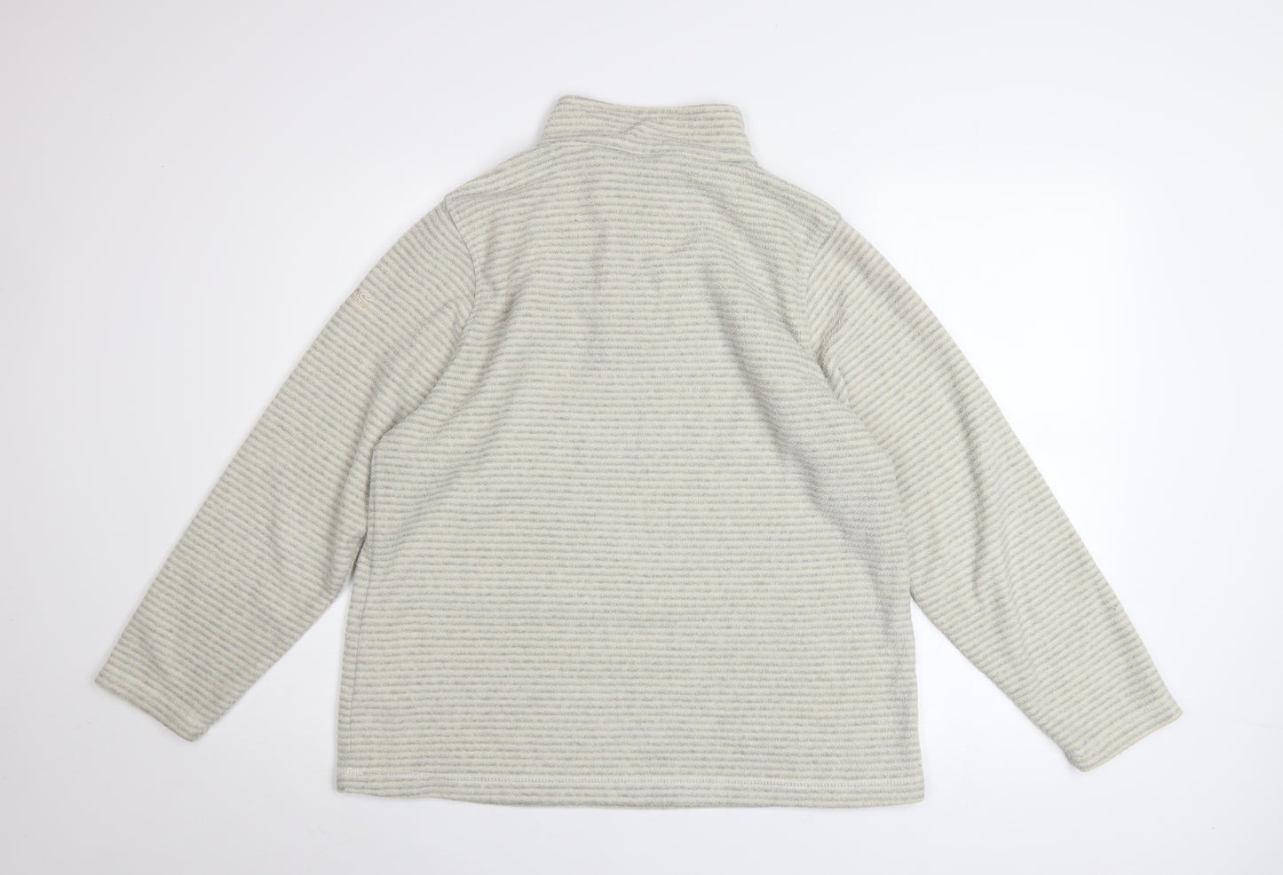 Regatta Women Grey Striped 1/4 Zip Fleece Sweatshirt UK 14