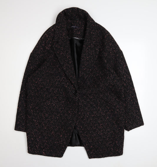 Marks and Spencer Women’s Black Tweed Overcoat Size 14 Limited Edition