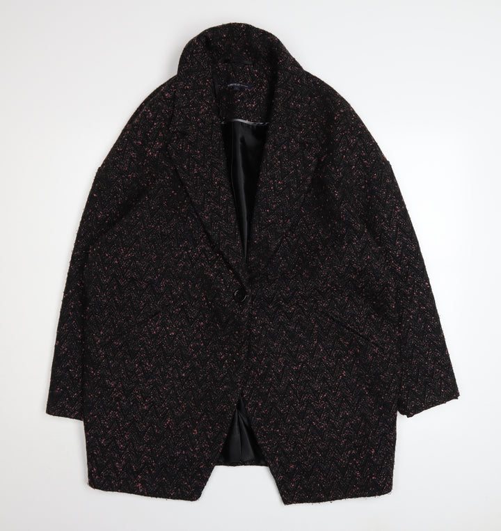 Marks and Spencer Women’s Black Tweed Overcoat Size 14 Limited Edition