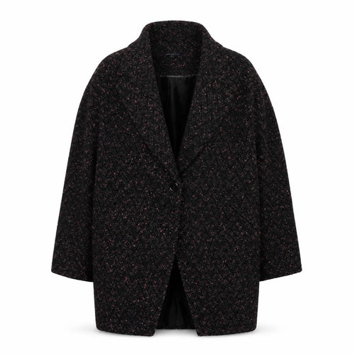 Marks and Spencer Women’s Black Tweed Overcoat Size 14 Limited Edition