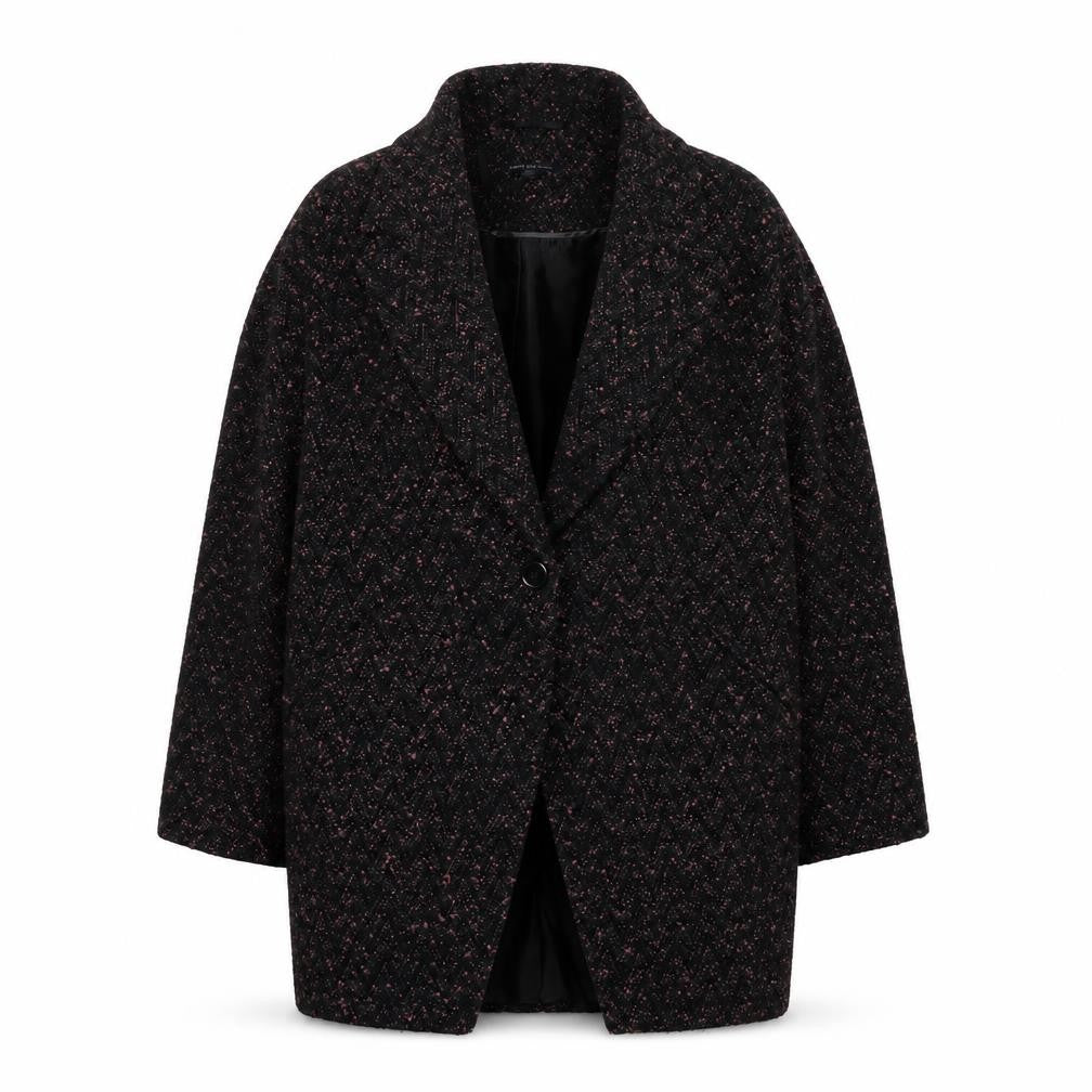 Marks and Spencer Women’s Black Tweed Overcoat Size 14 Limited Edition