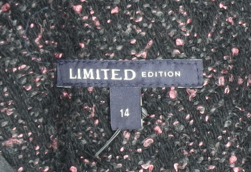 Marks and Spencer Women’s Black Tweed Overcoat Size 14 Limited Edition