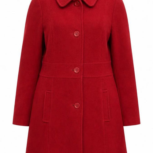 Debenhams Women Red Wool Long Overcoat Size 14