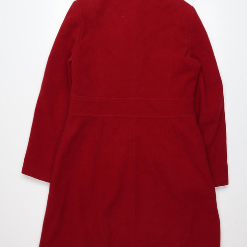 Debenhams Women Red Wool Long Overcoat Size 14