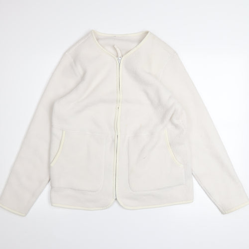 Marks and Spencer Women's Ivory Fleece Zip Jacket Size S