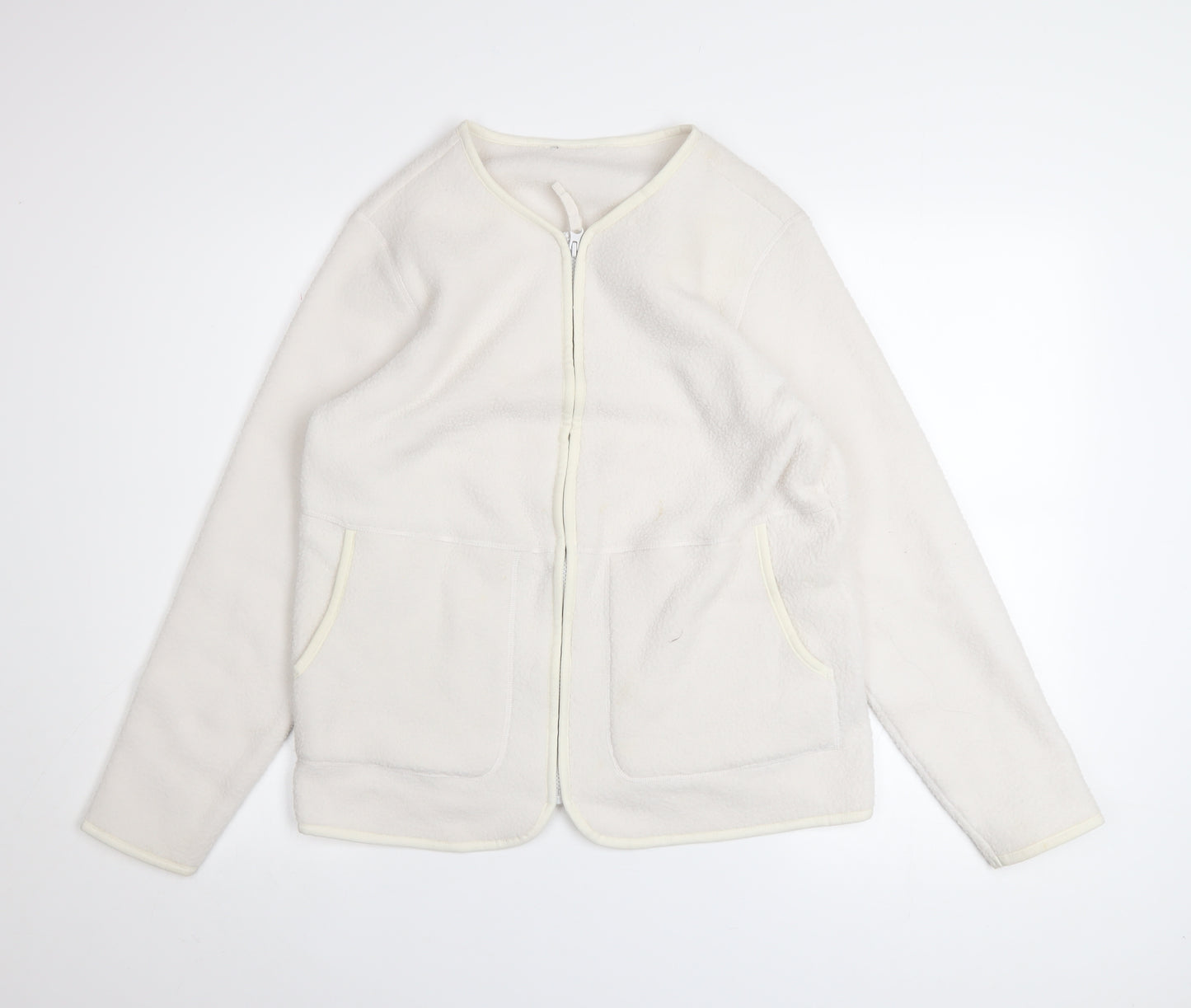 Marks and Spencer Women's Ivory Fleece Zip Jacket Size S