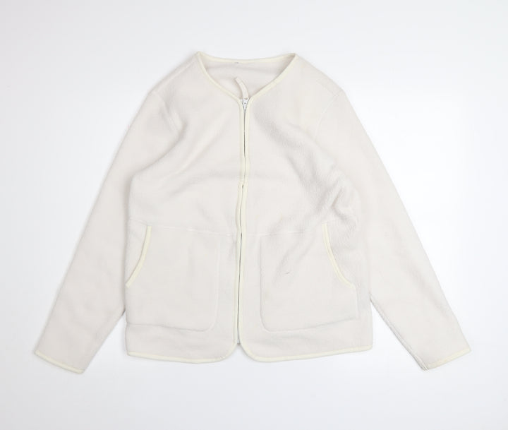 Marks and Spencer Women's Ivory Fleece Zip Jacket Size S