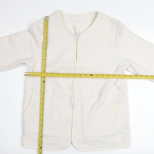 Marks and Spencer Women's Ivory Fleece Zip Jacket Size S