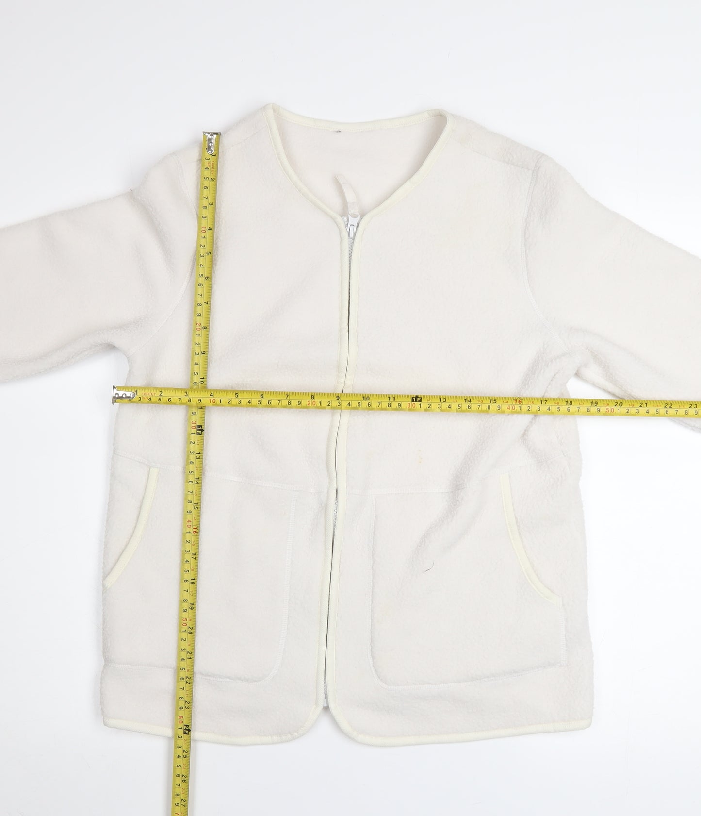Marks and Spencer Women's Ivory Fleece Zip Jacket Size S