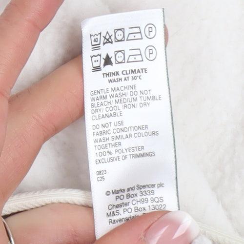 Marks and Spencer Women's Ivory Fleece Zip Jacket Size S