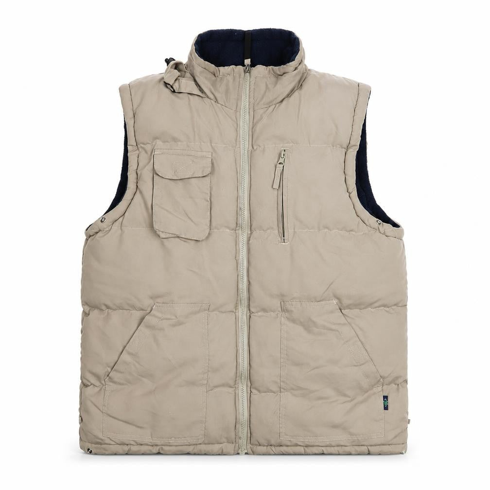 Le Shark Men's Beige Puffer Waistcoat M Polyester Lined Outdoor Zip Vest