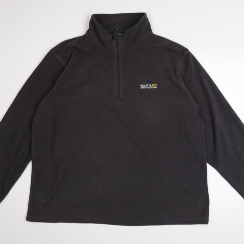 Regatta Mens Black 2XL Fleece Half Zip Pullover Sweatshirt