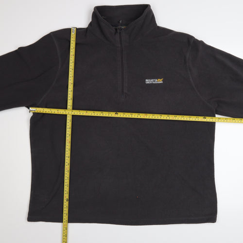 Regatta Mens Black 2XL Fleece Half Zip Pullover Sweatshirt