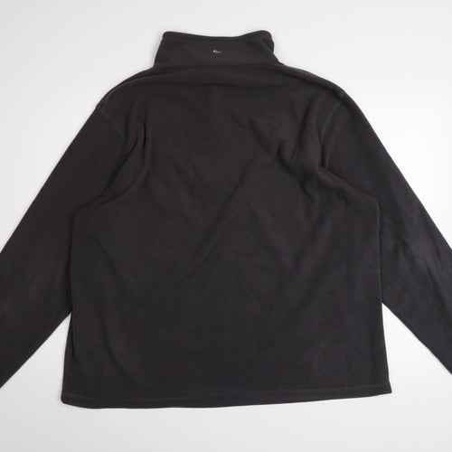 Regatta Mens Black 2XL Fleece Half Zip Pullover Sweatshirt