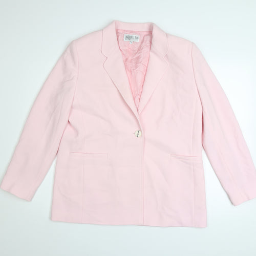 Gold by Michael H Womens Pink Blazer Size 14 Classic Lined Jacket