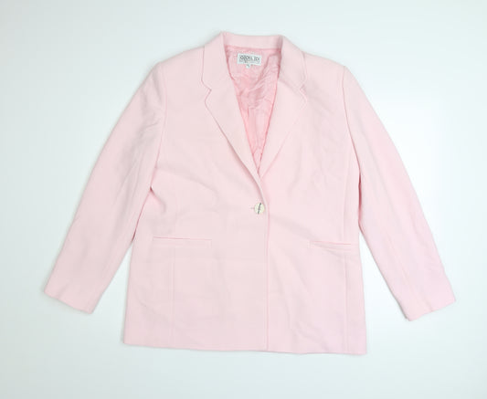Gold by Michael H Womens Pink Blazer Size 14 Classic Lined Jacket