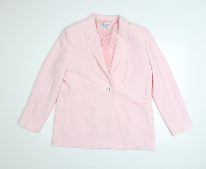 Gold by Michael H Womens Pink Blazer Size 14 Classic Lined Jacket