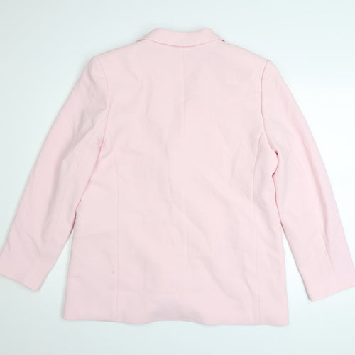 Gold by Michael H Womens Pink Blazer Size 14 Classic Lined Jacket