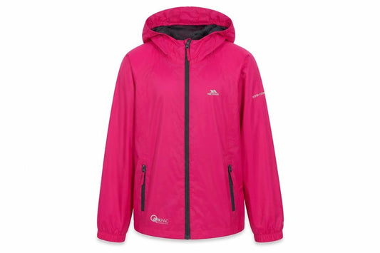 Trespass Girls Pink Waterproof Hooded Rain Coat Jacket 11-12 Years