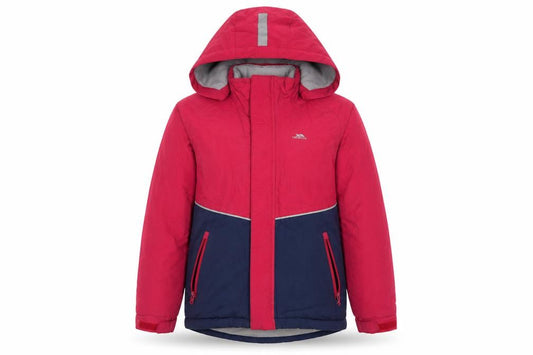 Trespass Girls Pink & Blue Waterproof Hooded Puffer Jacket 9-10 Years