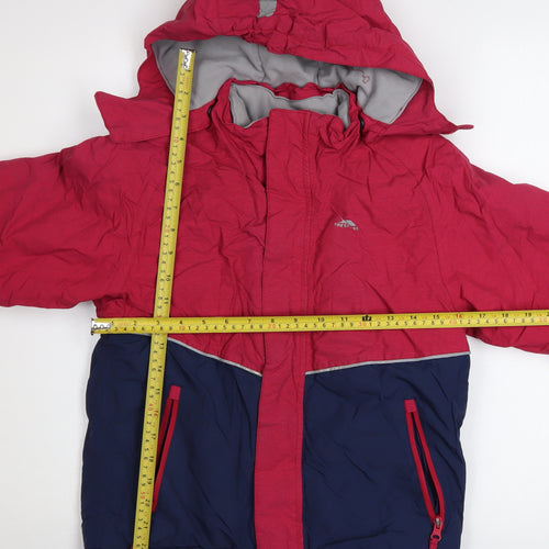 Trespass Girls Pink & Blue Waterproof Hooded Puffer Jacket 9-10 Years