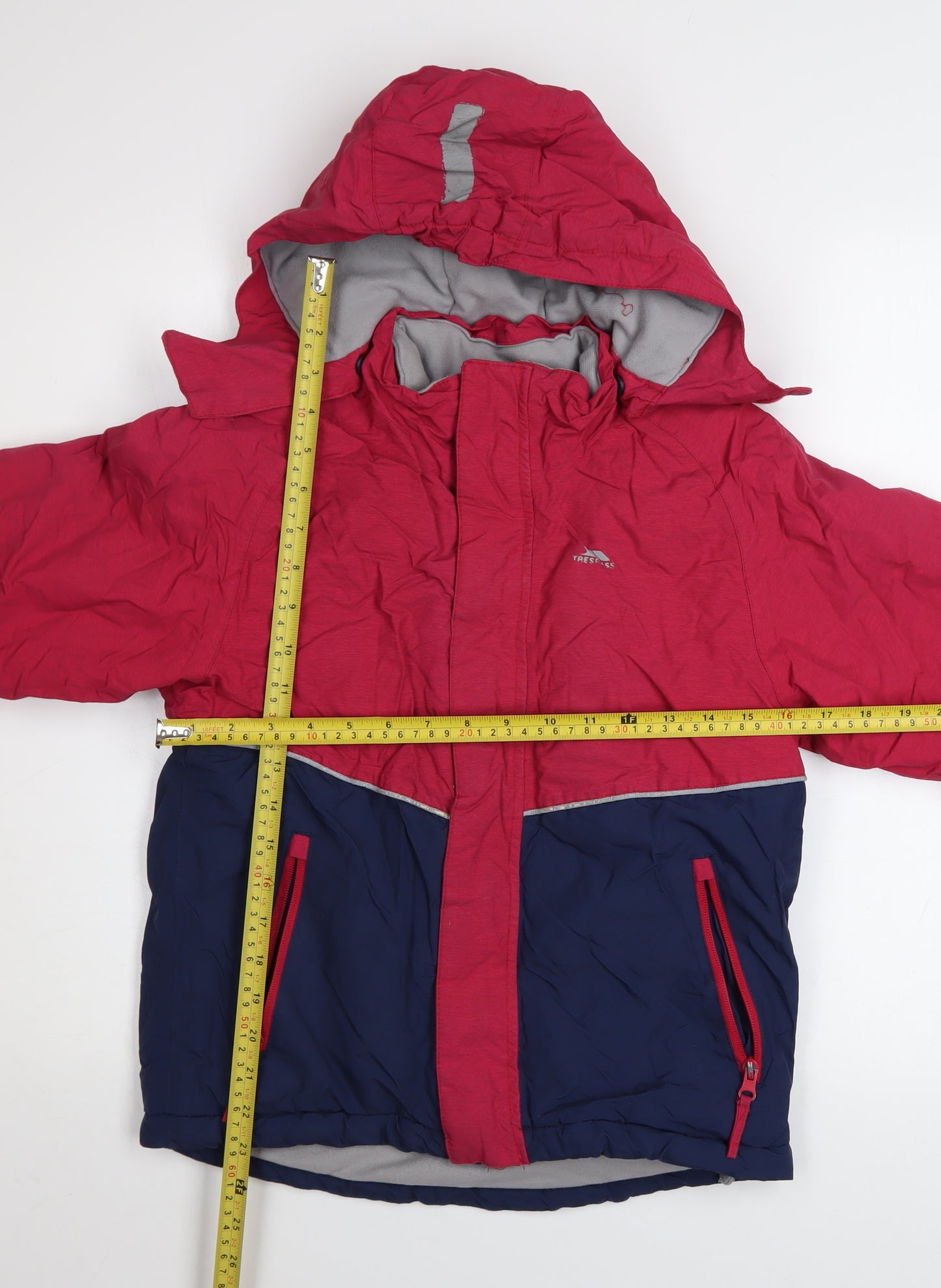 Trespass Girls Pink & Blue Waterproof Hooded Puffer Jacket 9-10 Years