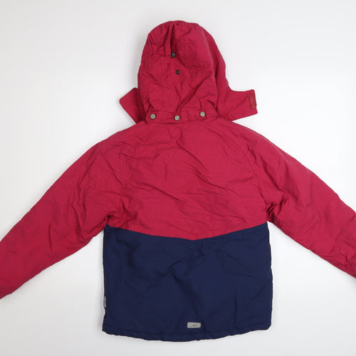 Trespass Girls Pink & Blue Waterproof Hooded Puffer Jacket 9-10 Years