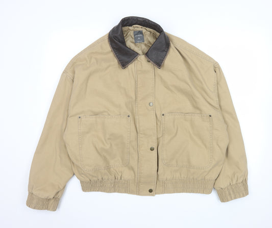 Primark Women's Beige Cotton Bomber Jacket XL Classic Style