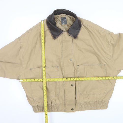 Primark Women's Beige Cotton Bomber Jacket XL Classic Style