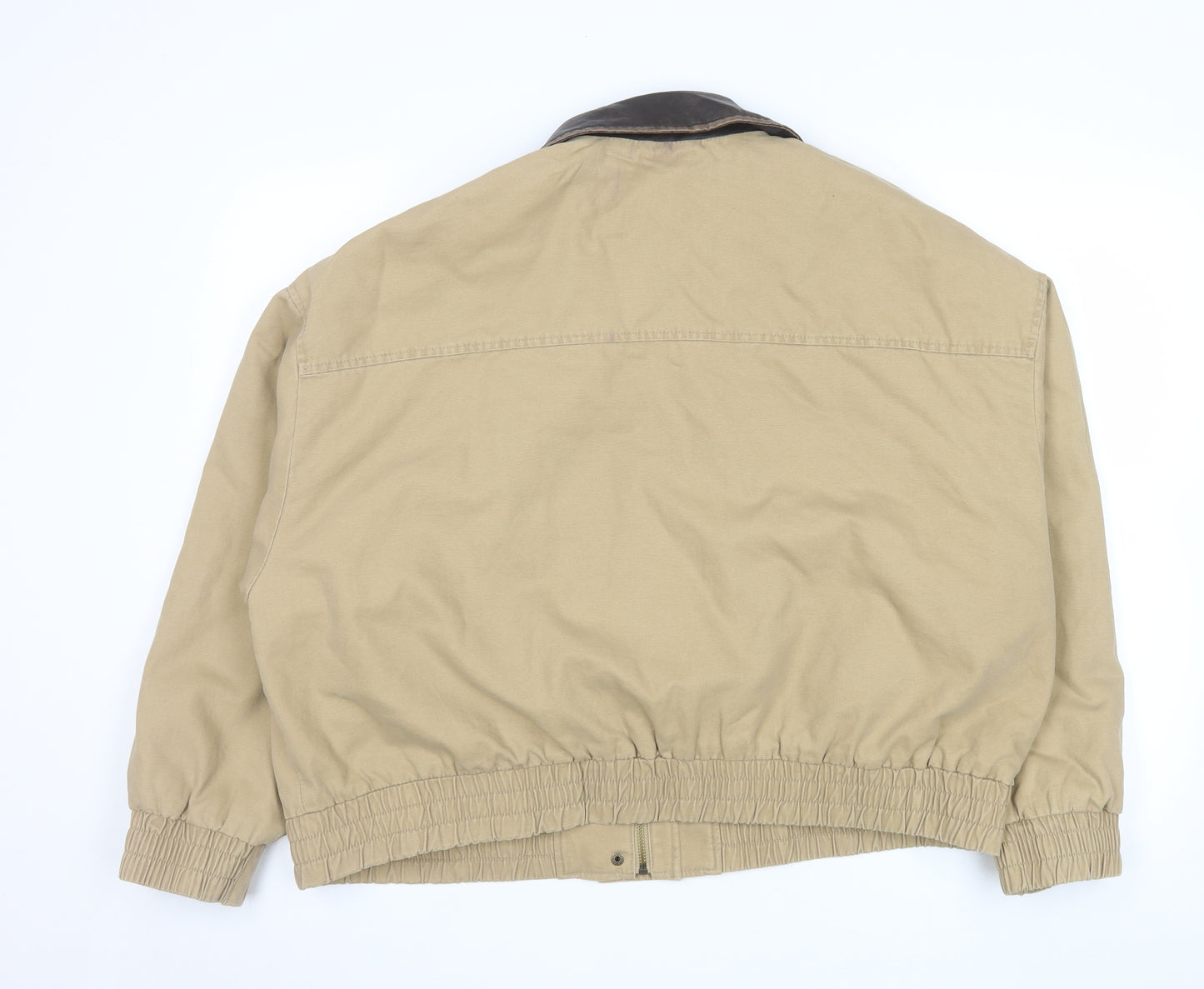 Primark Women's Beige Cotton Bomber Jacket XL Classic Style