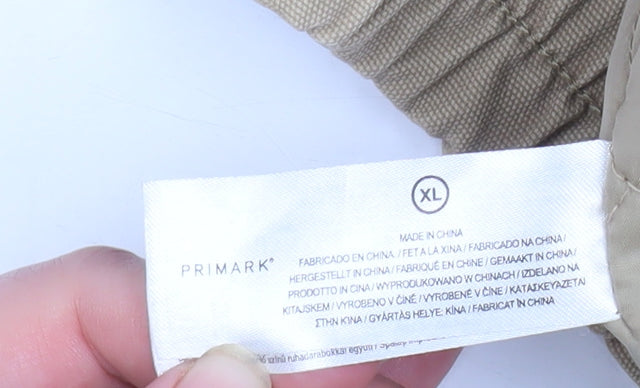 Primark Women's Beige Cotton Bomber Jacket XL Classic Style