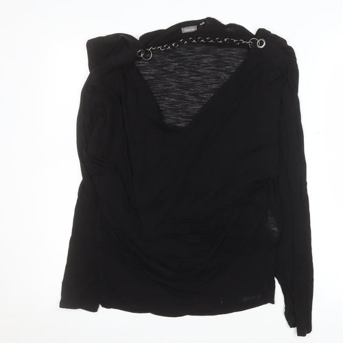 Firetrap Women's Black Wrap Long Sleeve Lyocell Blouse Size M