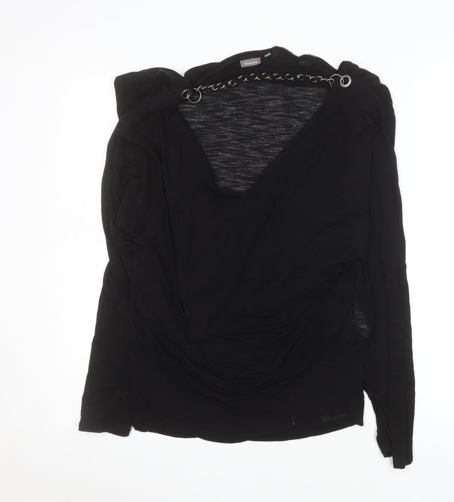 Firetrap Women's Black Wrap Long Sleeve Lyocell Blouse Size M
